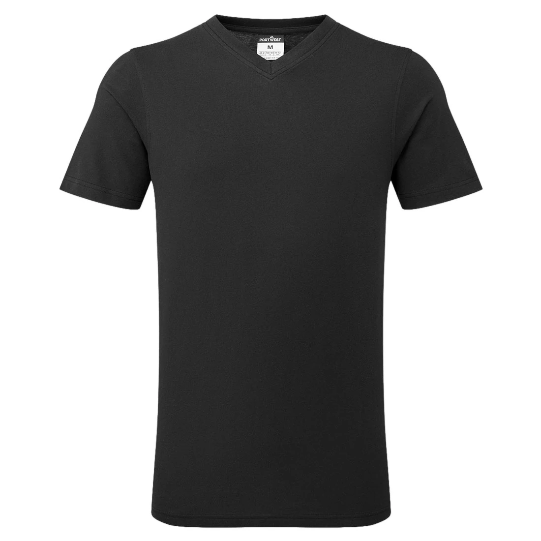 Μπροστινή φωτογραφία του B197 - Βαμβακερό T-Shirt με V-λαιμόκοψη σε Black χρώμα
