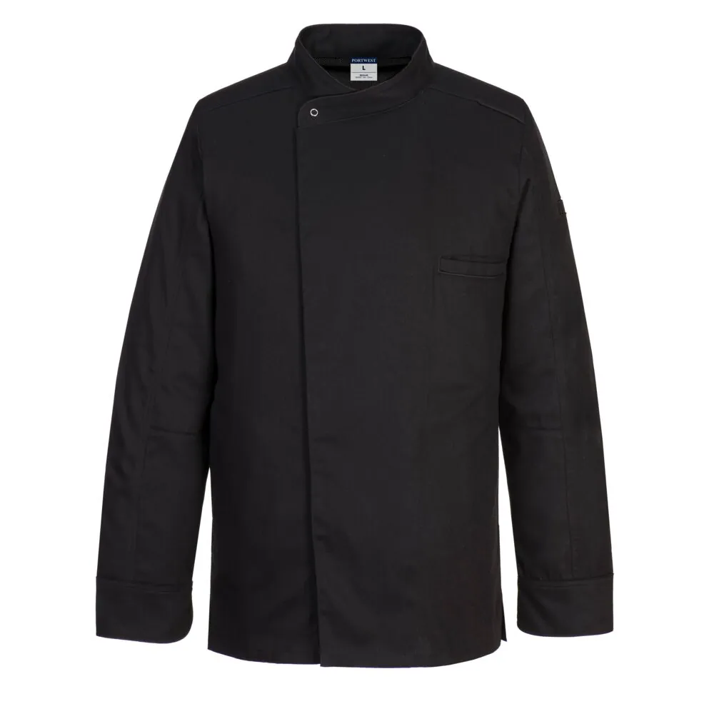 Μπροστινή φωτογραφία του C835 - Surrey Chefs Jacket L/S σε Black χρώμα