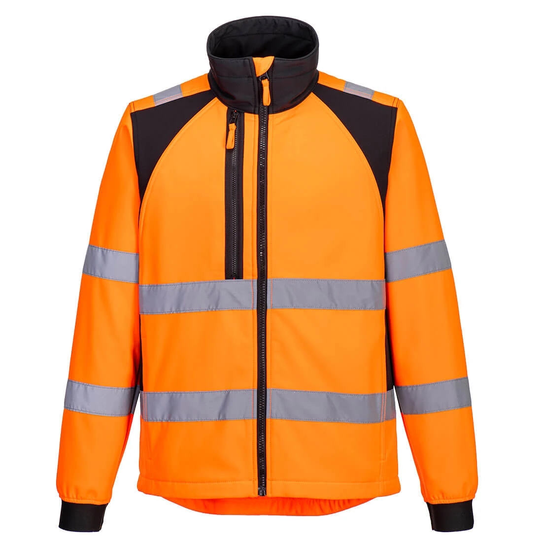 Μπροστινή φωτογραφία του CD875 - Hi-Vis Softshell Eco WX2 (2L) σε Orange-Black χρώμα
