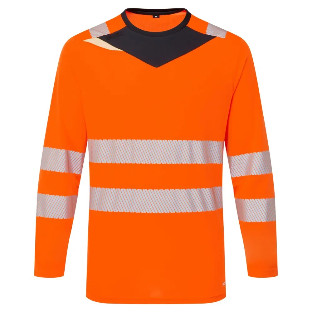 Μπροστινή φωτογραφία του DX416 - Hi-Vis T-Shirt DX4 L/S σε Orange-Black χρώμα