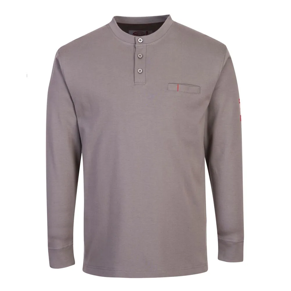 Μπροστινή φωτογραφία του FR32 - FR Anti-Static Henley σε Grey χρώμα