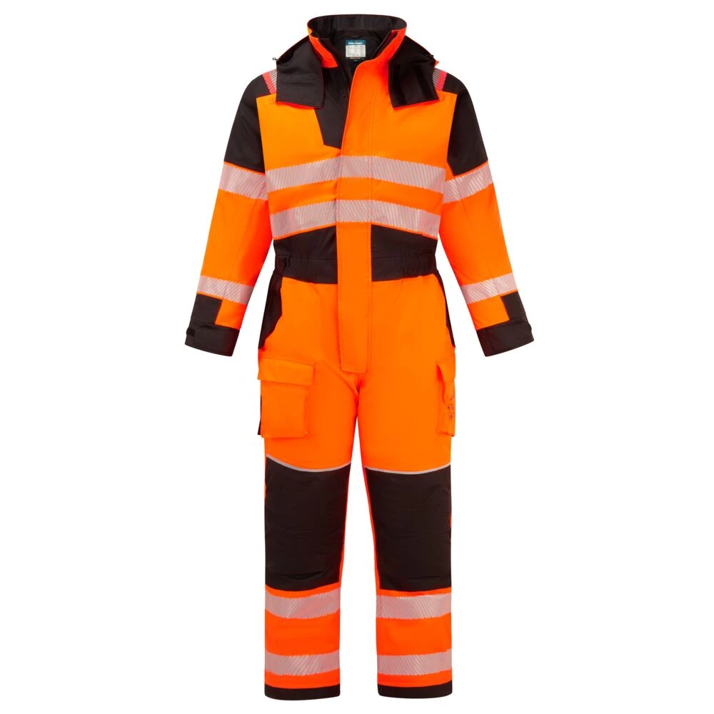 Μπροστινή φωτογραφία του FR516 - FR Modaflame Rain+ Hi-Vis Χειμερινή Ολόσωμη Φόρμα PW3 σε Orange-Black χρώμα