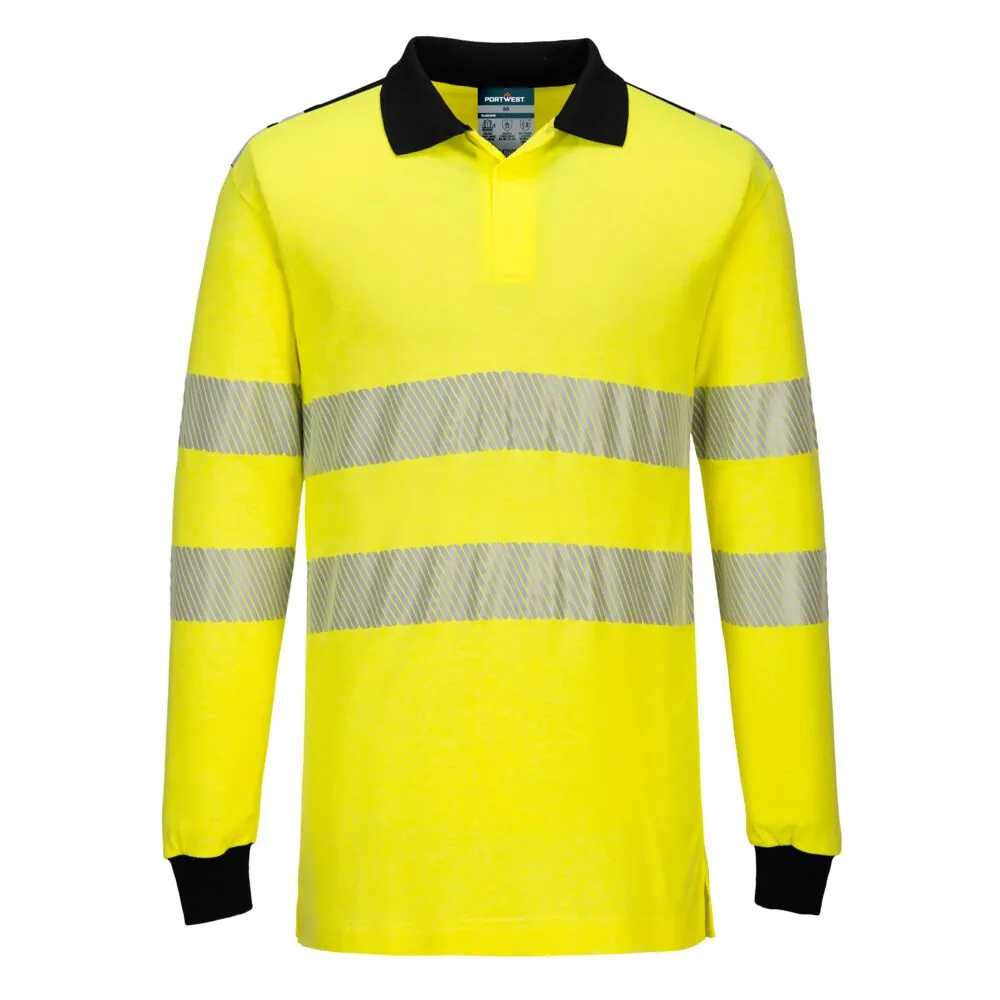 Μπροστινή φωτογραφία του FR702 - FR Modaflame Hi-Vis Polo Shirt PW3 σε Yellow-Black χρώμα