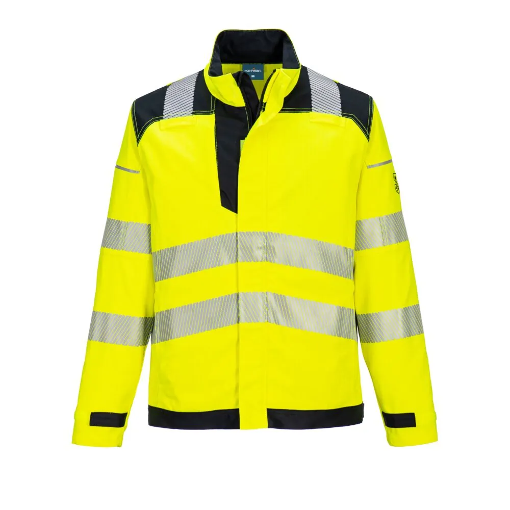 Μπροστινή φωτογραφία του FR714 - Modaflame Hi-Vis Σακάκι Εργασίας FR PW3 σε Yellow-Black χρώμα