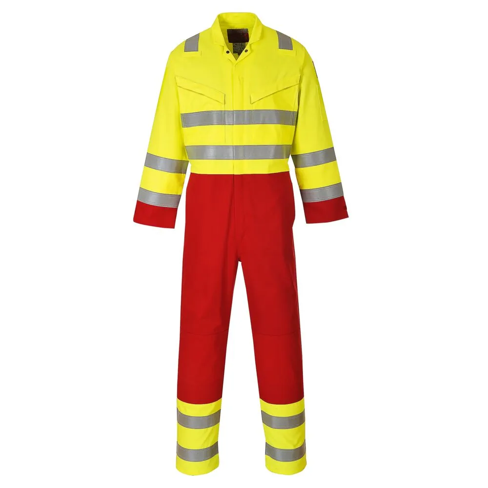 Μπροστινή φωτογραφία του FR90 - Bizflame Ολόσωμη Hi-Vis Φόρμα Εργασίας σε Yellow χρώμα