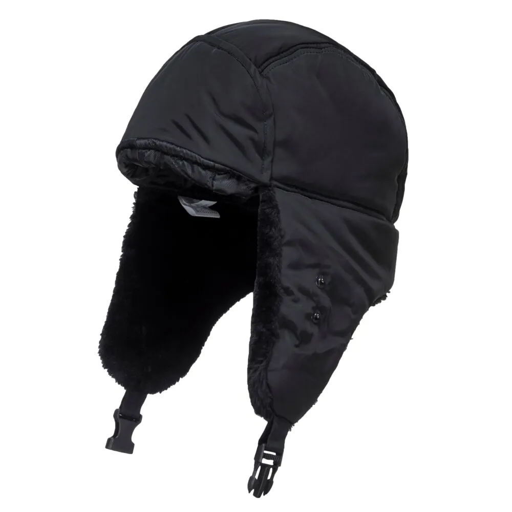 Μπροστινή φωτογραφία του HA13 - Σκούφος Winter Trapper σε Black χρώμα
