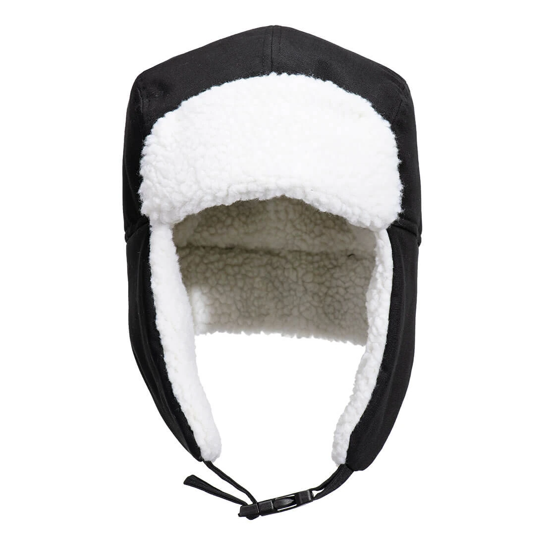 Μπροστινή φωτογραφία του HA33 - Sherpa Lined Trapper Hat σε Black χρώμα