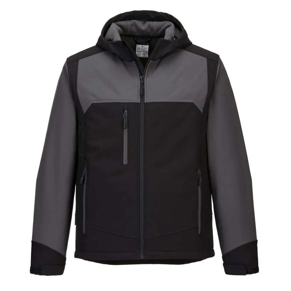 Μπροστινή φωτογραφία του KX362 - KX3 Softshell με Κουκούλα (3L) σε Black-Grey χρώμα