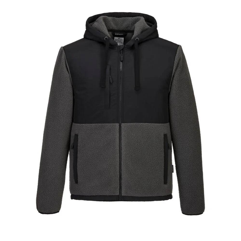 Μπροστινή φωτογραφία του KX371 - KX3 Borg Φλις σε Black-Grey χρώμα