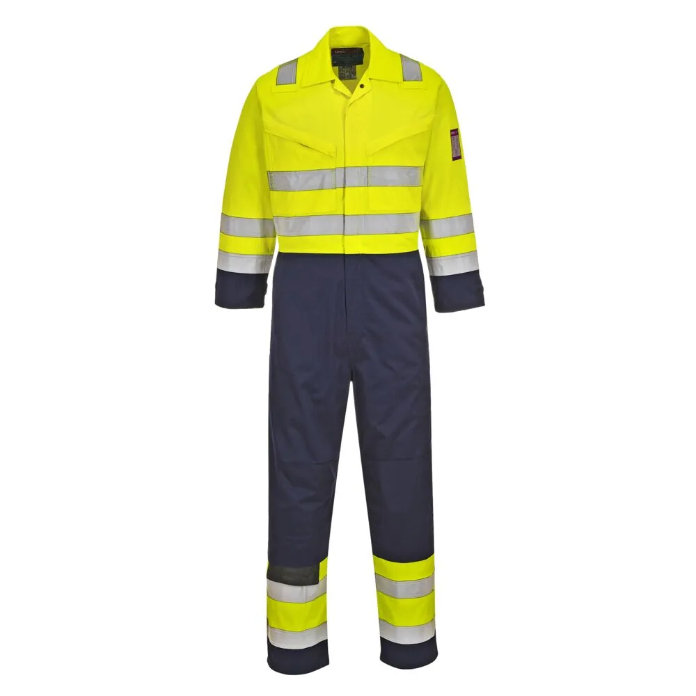 Μπροστινή φωτογραφία του MV28 - Hi-Vis Modaflame Ολόσωμη σε Yellow-Navy χρώμα