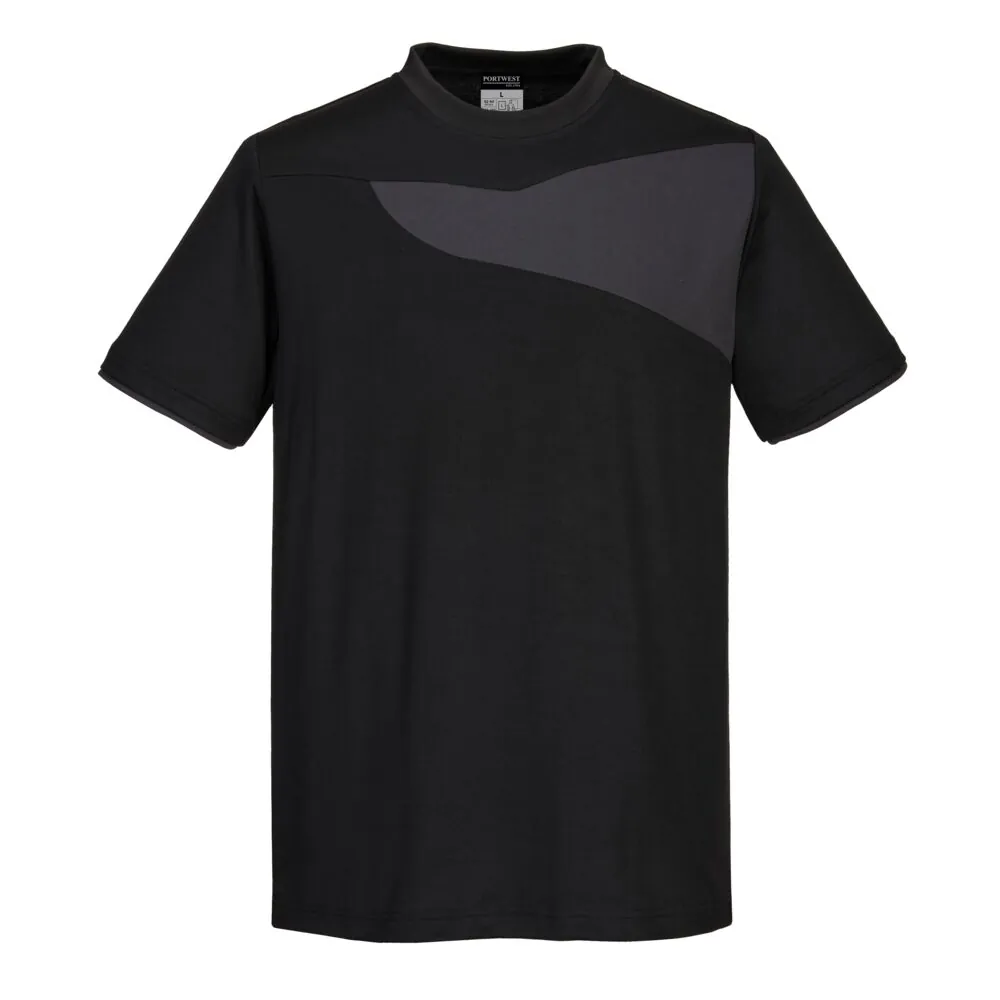 Μπροστινή φωτογραφία του PW211 - PW2 Cotton Comfort T-Shirt S/S σε Black-Zoom Grey χρώμα