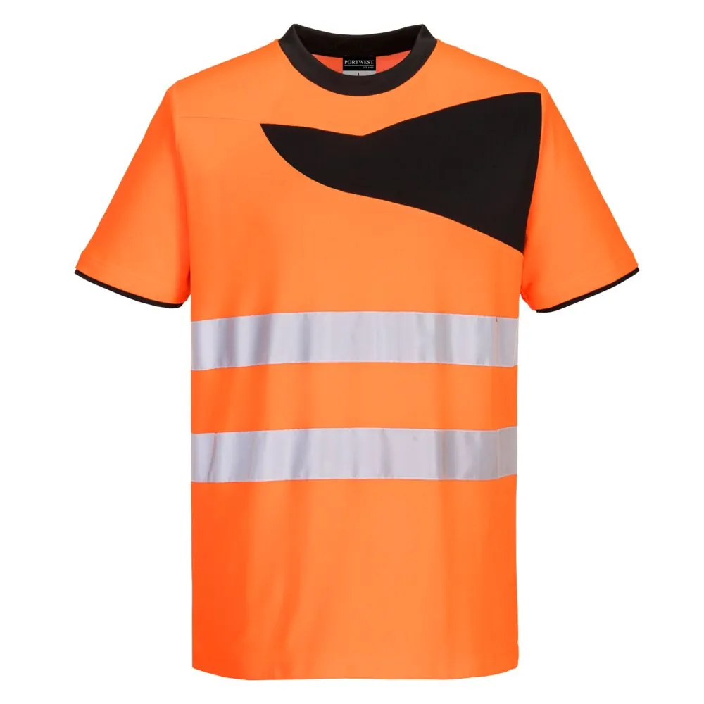 Μπροστινή φωτογραφία του PW213 - PW2 Hi-Vis T-Shirt S/S σε Orange-Black χρώμα