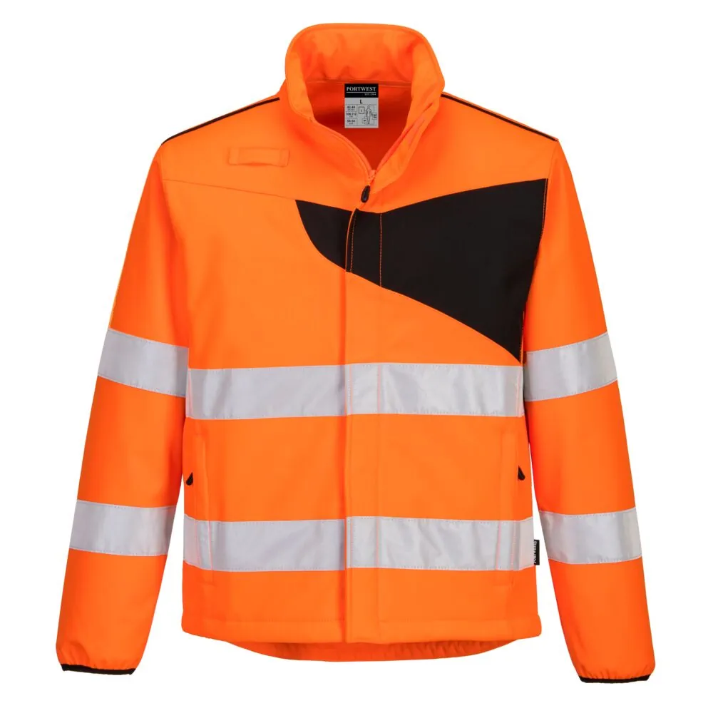 Μπροστινή φωτογραφία του PW275 - PW2 Ανακλαστικό Softshell (2L) σε Orange-Black χρώμα