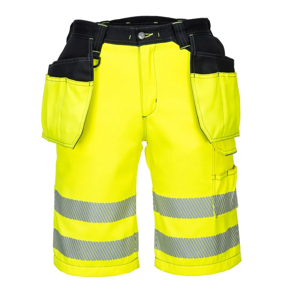 Κεντρική φωτογραφία του PW343 - PW3 Hi-Vis σορτς σε Yellow/Black χρώμα