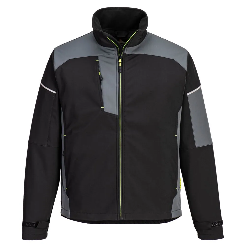 Μπροστινή φωτογραφία του PW378 - Softshell Σακάκι PW3 (3L) σε Black-Zoom Grey χρώμα