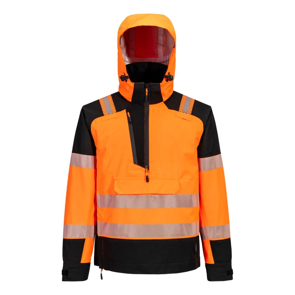 Μπροστινή φωτογραφία του T161 - Αδιάβροχο Hi-Vis Overhead PW3 (3L) σε Orange-Black χρώμα