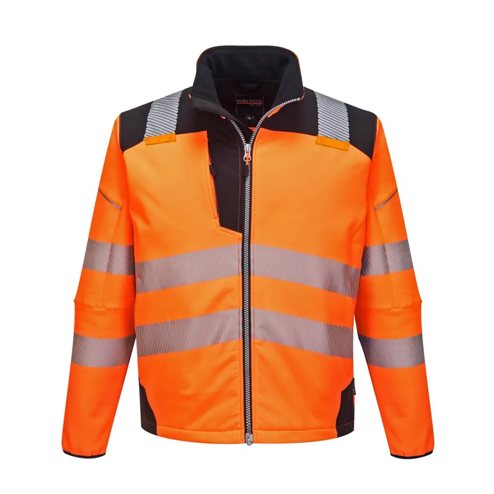 Μπροστινή φωτογραφία του T402 - PW3 Softshell Ανακλαστικό Μπουφάν σε Orange-Black χρώμα