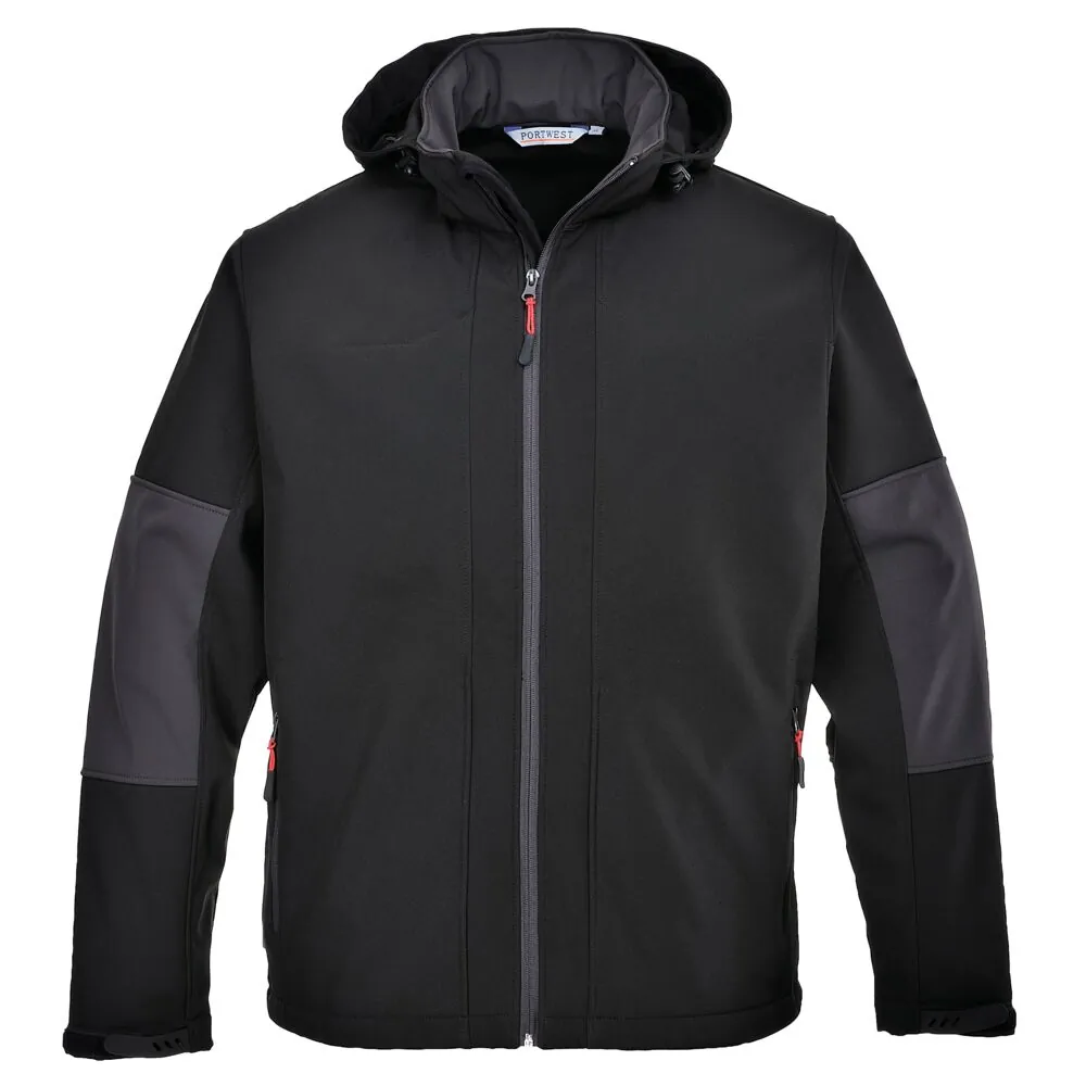 Μπροστινή φωτογραφία του TK53 - Softshell with Hood (3L) σε Black χρώμα