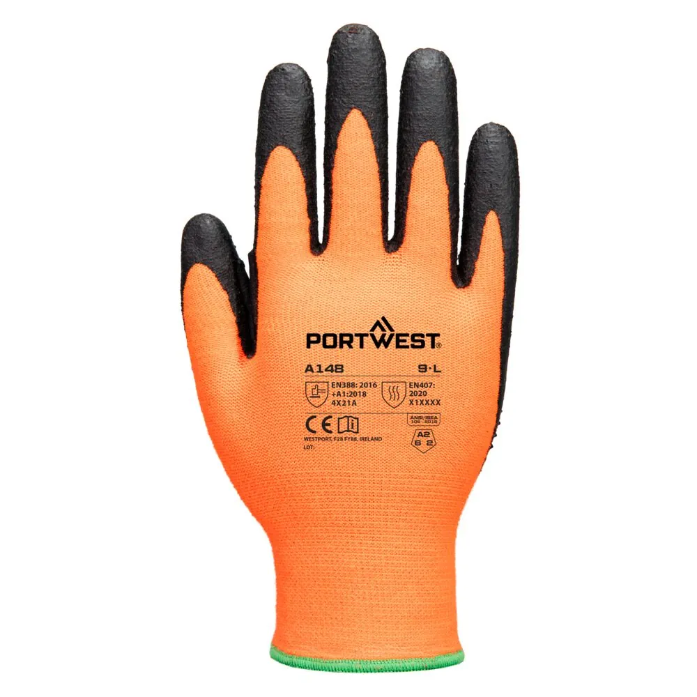 Φωτογραφία από πίσω του A148 - Grip 13 Nitrile High Dotted Glove σε Orange-Black χρώμα