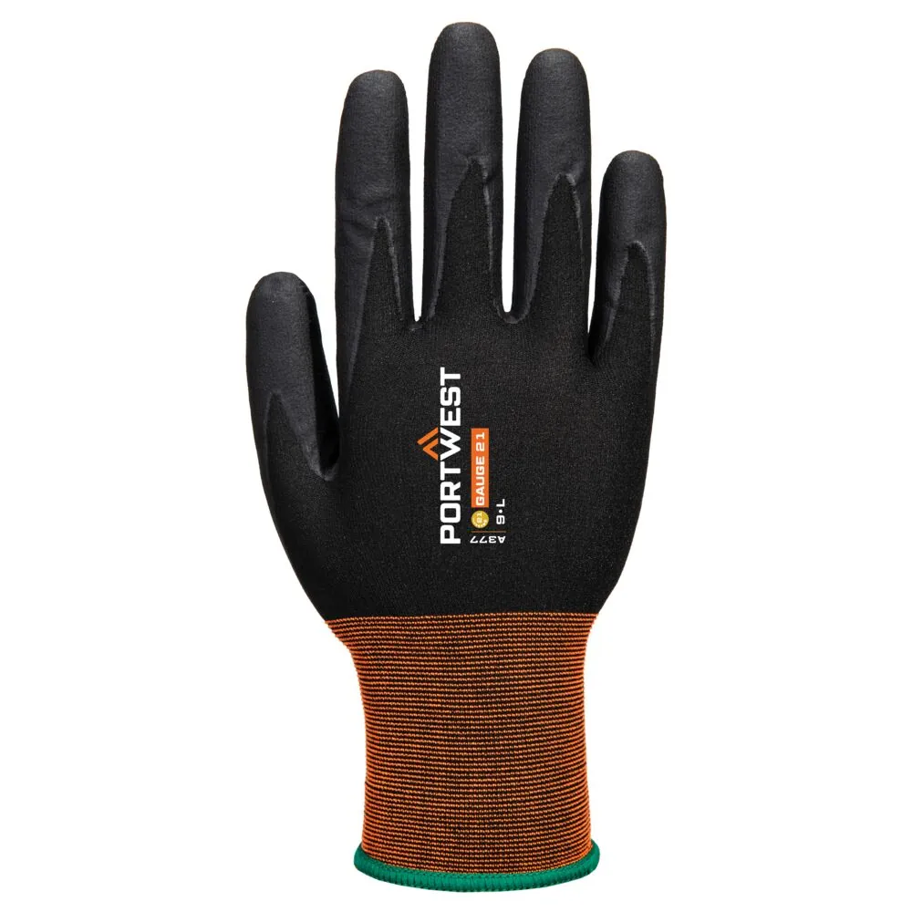 Φωτογραφία από πίσω του A377 - GP Grip 21 Nitrile Micro Foam Glove σε Black χρώμα