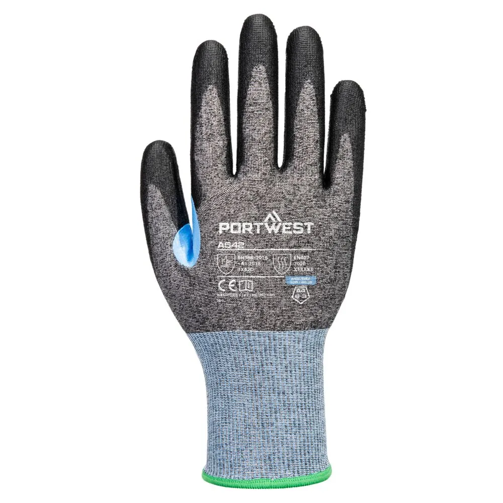 Φωτογραφία από πίσω του A642 - CS Cut D18 PU Glove σε Grey-Black χρώμα