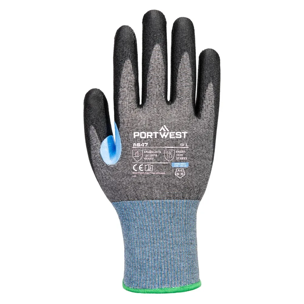 Φωτογραφία από πίσω του A647 - CS Cut D15 PU Glove σε Grey-Black χρώμα