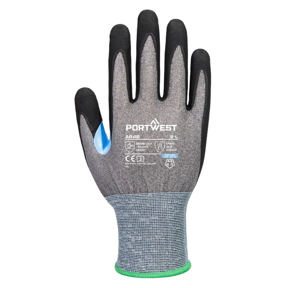 Φωτογραφία από πίσω του A648 - CS Cut D21 Nitrile Glove σε Grey-Black χρώμα