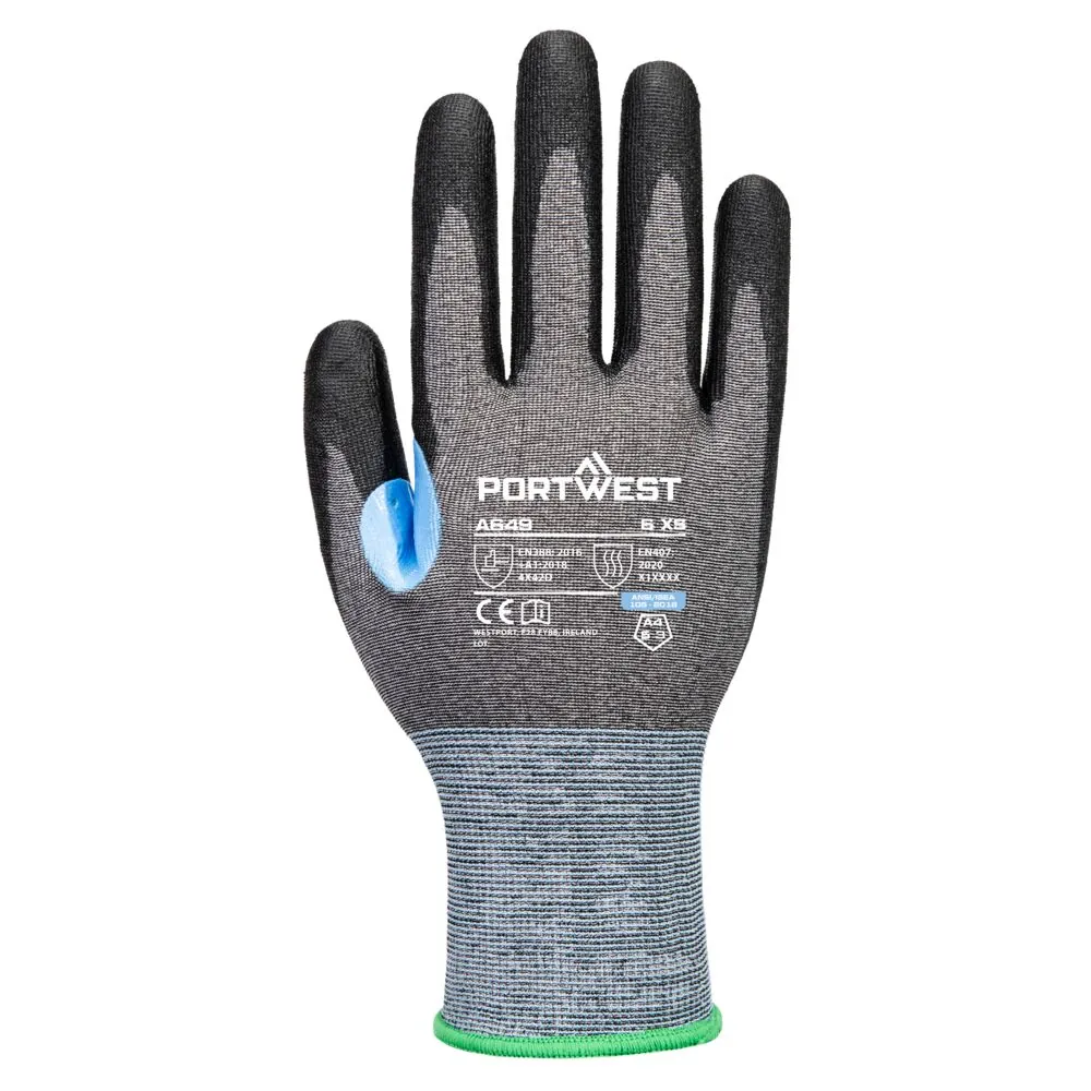 Φωτογραφία από πίσω του A649 - CS Cut D21 PU Glove σε Grey-Black χρώμα