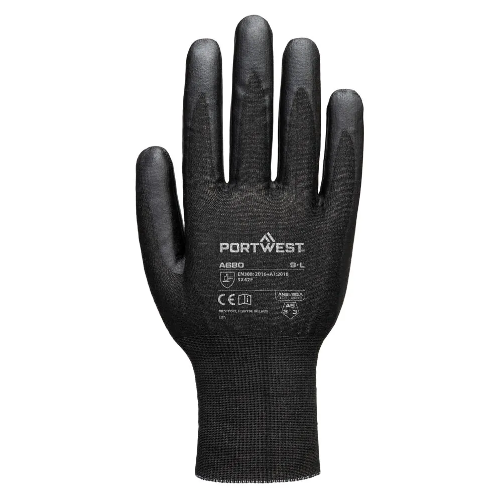 Φωτογραφία από πίσω του A680 - Cut F21 Nitrile Tungsten Glove A9 σε Black χρώμα
