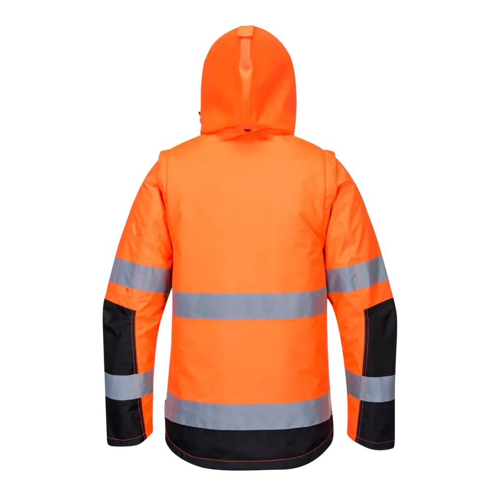 Φωτογραφία από πίσω του C469 - 3-σε-1 Μπουφάν σε Orange-Black χρώμα