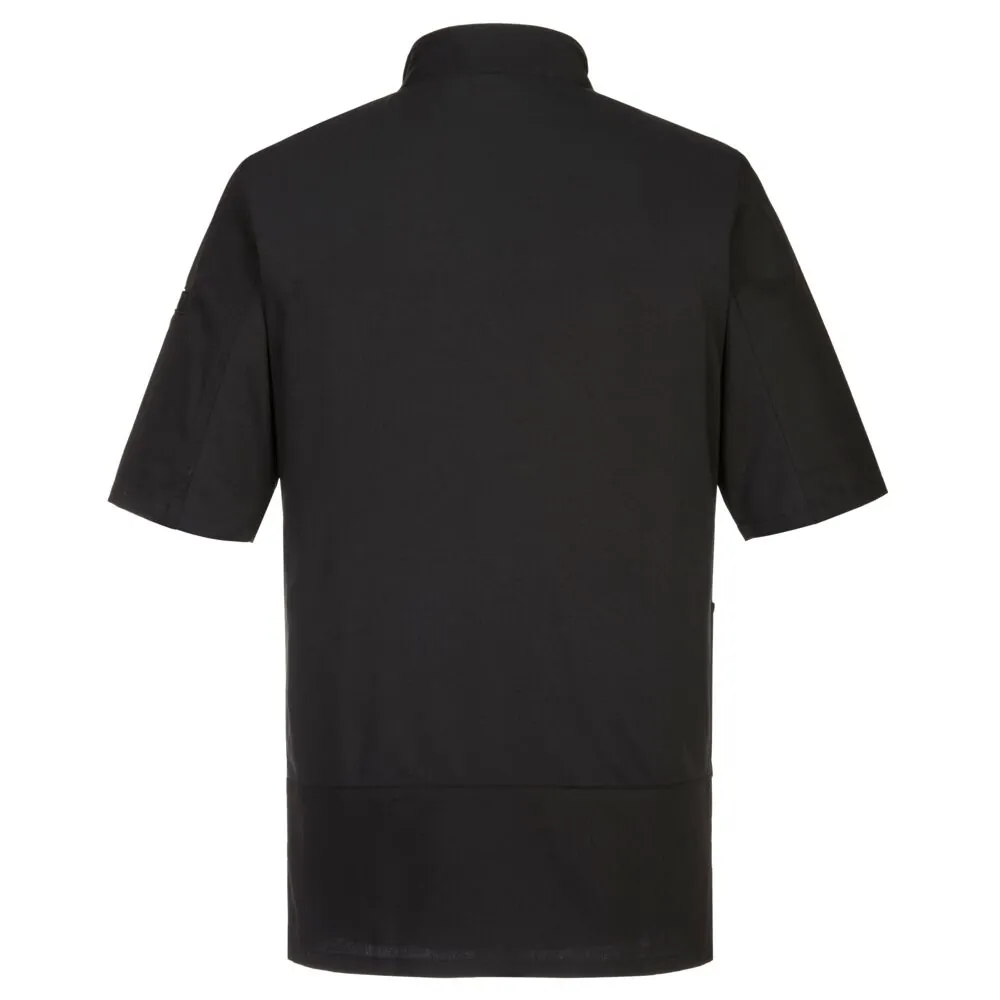 Φωτογραφία από πίσω του C735 - Surrey Chefs Jacket S/S σε Black χρώμα
