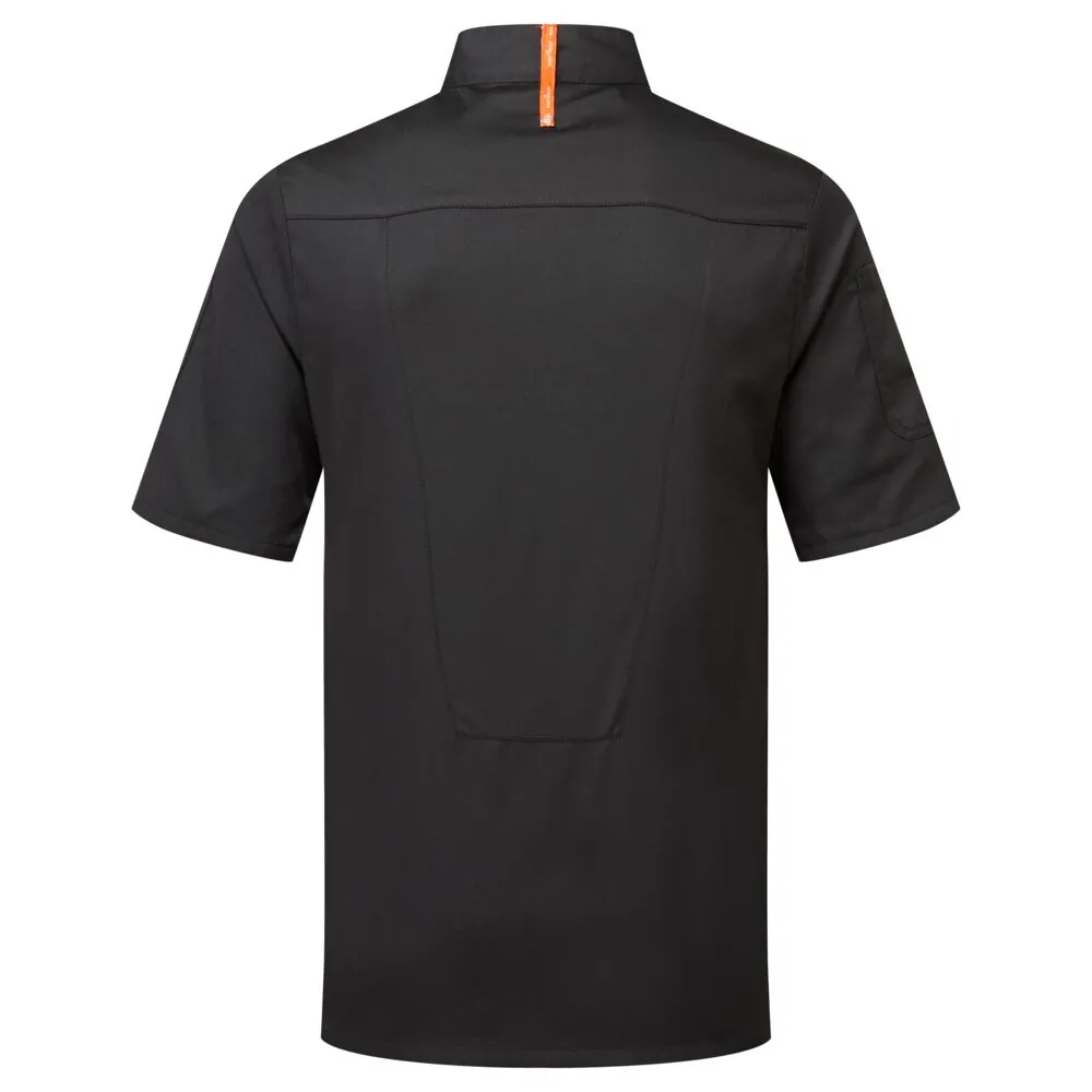 Φωτογραφία από πίσω του C739 - Chef's Mesh Air Pro Asymmetrical Jacket S/S σε Black χρώμα