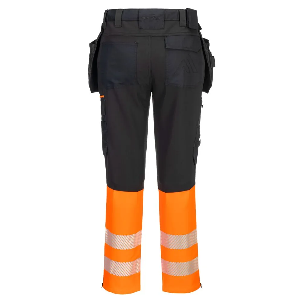 'Οπισθεν φωτογραφία του DX457 - Παντελόνι Ανακλαστικό με Αποσπώμενες τσέπες Holster DX4 Craft Κλάση 1 σε Orange/Black χρώμα