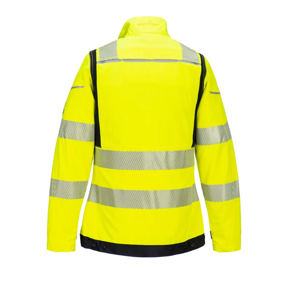 Φωτογραφία από πίσω του FR715 - Modaflame Hi-Vis Γυναικείο Σακάκι Εργασίας FR PW3 σε Yellow-Black χρώμα