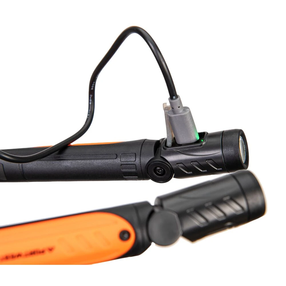 Φωτογραφία από πίσω του PA73 - USB επαναφορτιζόμενο LED Φώς για στο Λαιμό σε Black-Orange χρώμα