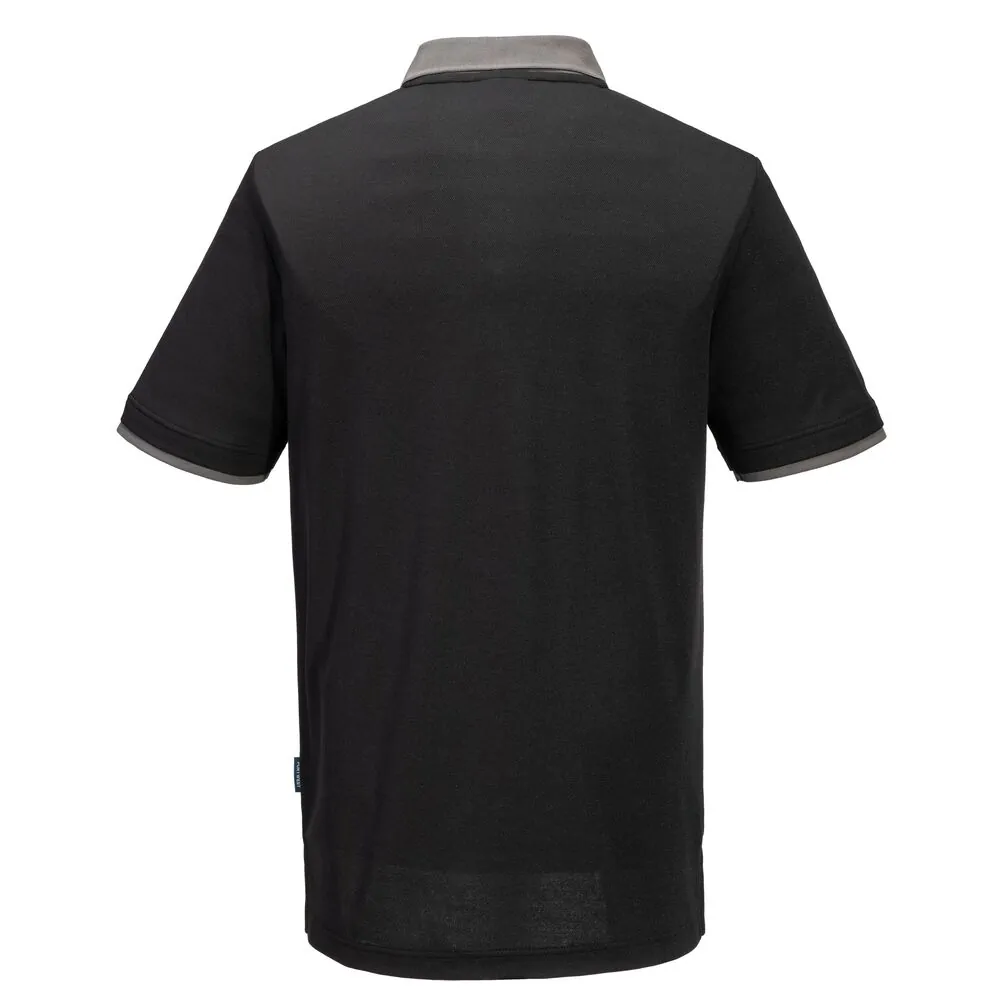 Φωτογραφία από πίσω του PW210 - WX3 Eco Polo Shirt S/S σε Black-Zoom Grey χρώμα