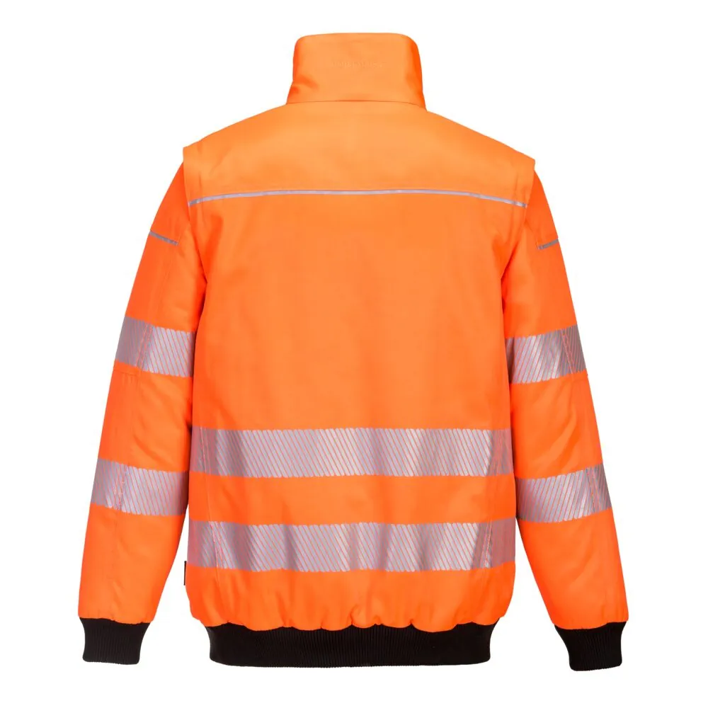 Φωτογραφία από πίσω του PW302 - Μπουφάν PW3 Hi-Vis 3-σε-1 Pilot σε Orange-Black χρώμα