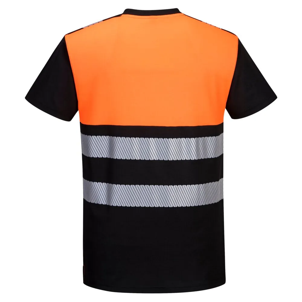 Φωτογραφία από πίσω του PW311 - T-Shirt Ανακλαστικό Κατηγορίας 1 σε Black-Orange χρώμα