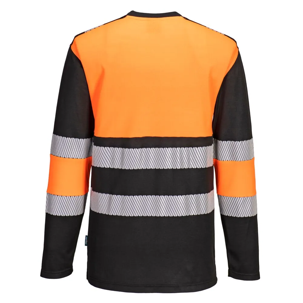 Φωτογραφία από πίσω του PW312 - PW3 Hi-Vis Κλαση 1 Μπλούζα Μ/Μ σε Orange-Black χρώμα