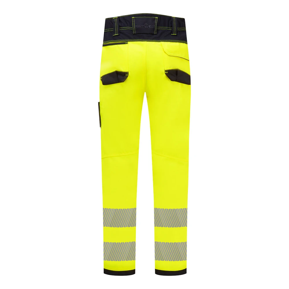 Όπισθεν φωτογραφία του PW340 - PW3 Hi-Vis Παντελόνια Εργασίας σε Yellow/Navy Short χρώμα