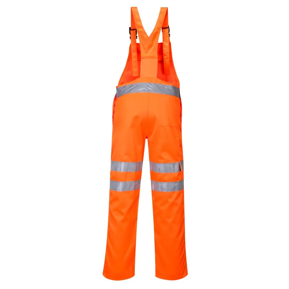 Φωτογραφία από πίσω του RT43 - Hi-Vis Polycotton Service Σαλοπέτα σε Orange χρώμα