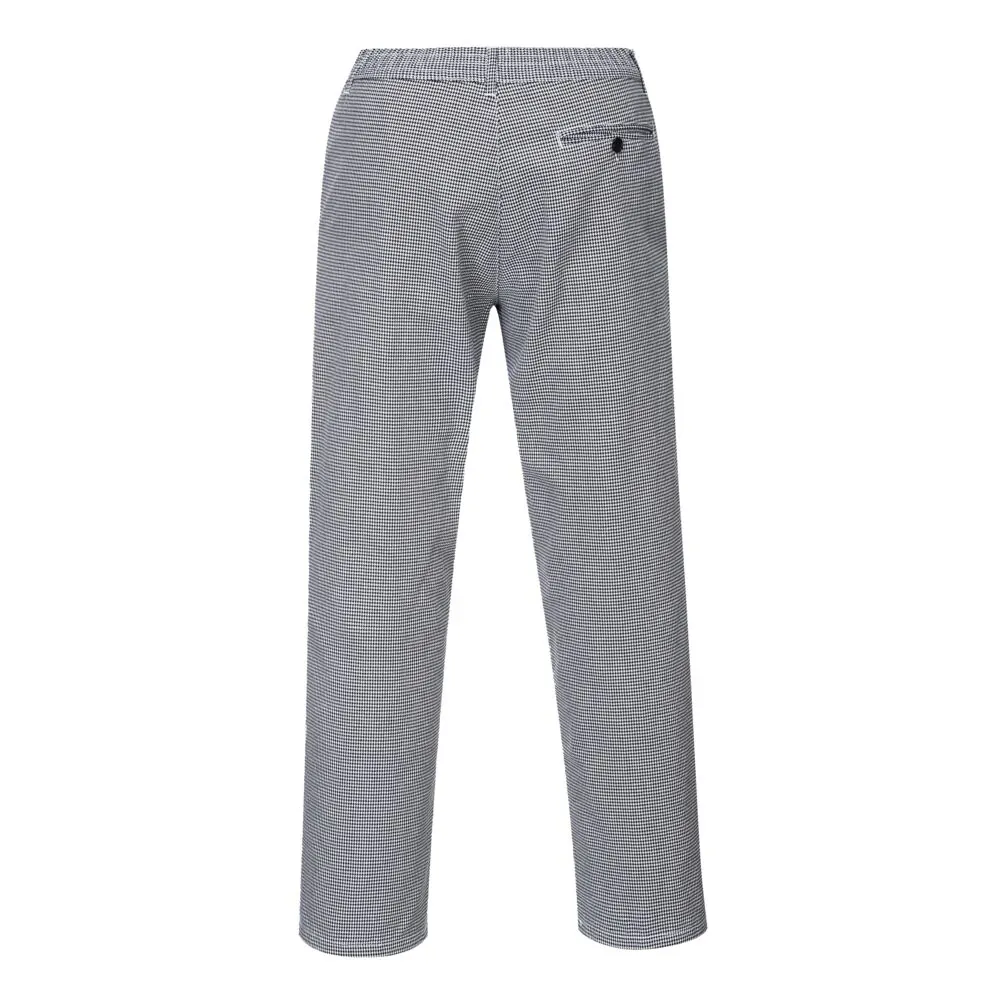 'Οπισθεν φωτογραφία του S068 - Παντελόνια Σεφ Harrow σε Houndstooth χρώμα