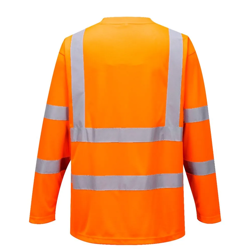 Φωτογραφία από πίσω του S178 - T-Shirt Aνακλαστικό Μακρυμάνικο σε Orange χρώμα