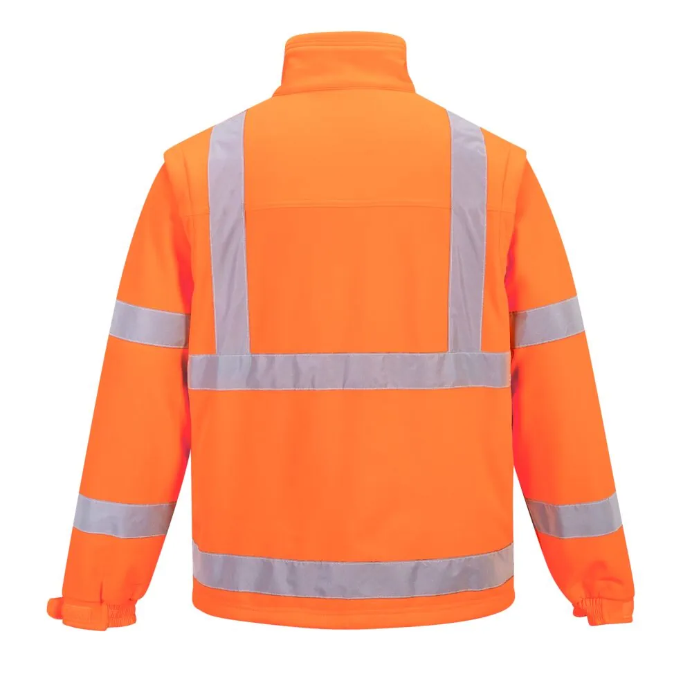 Φωτογραφία από πίσω του S428 - Μπουφάν Hi-Vis Softshell (3L) σε Orange χρώμα