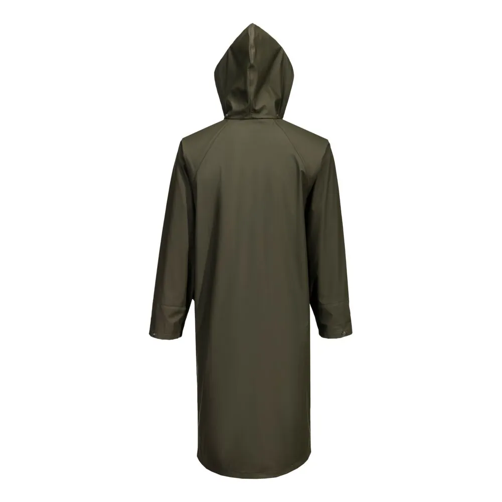 Φωτογραφία από πίσω του S658 - Flexatex Chem Long Coat σε Forest Nights χρώμα
