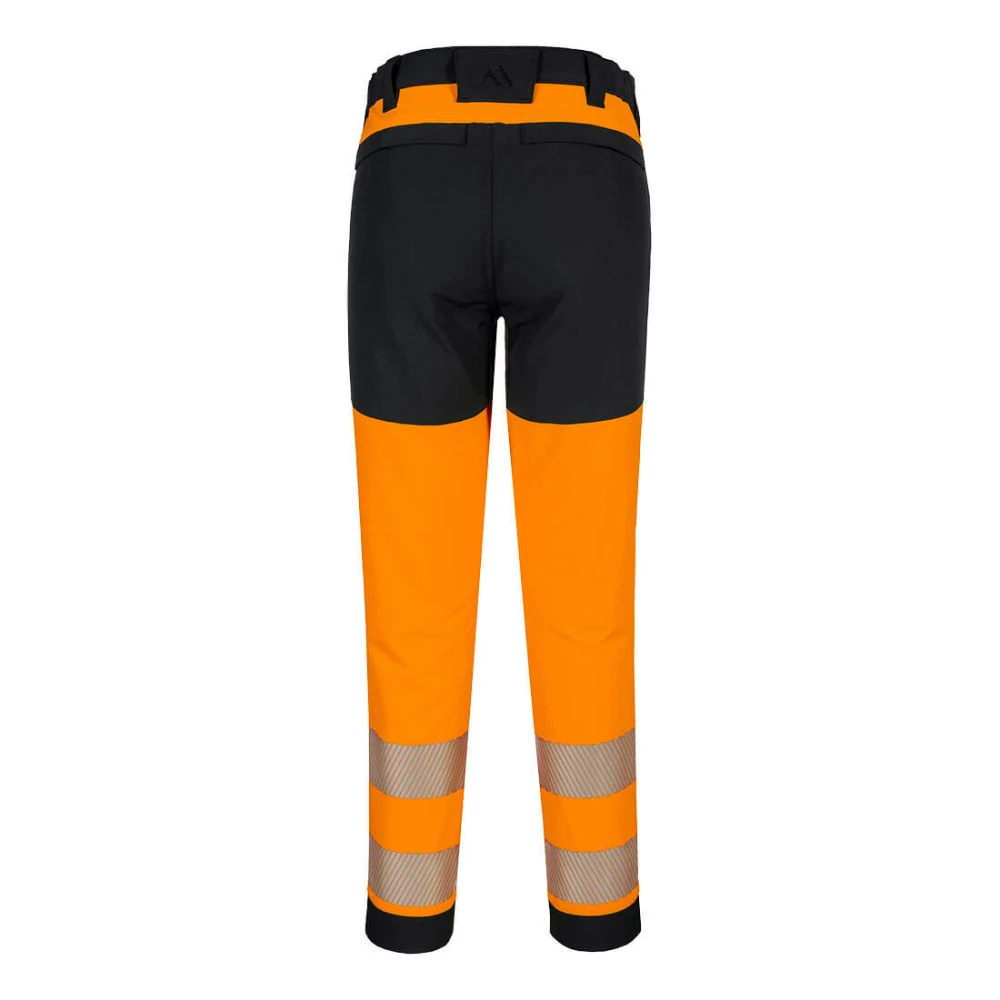 Όπισθεν φωτογραφία του T140 - PW3 Hi-Vis Stretch Trouser σε Orange/Black χρώμα