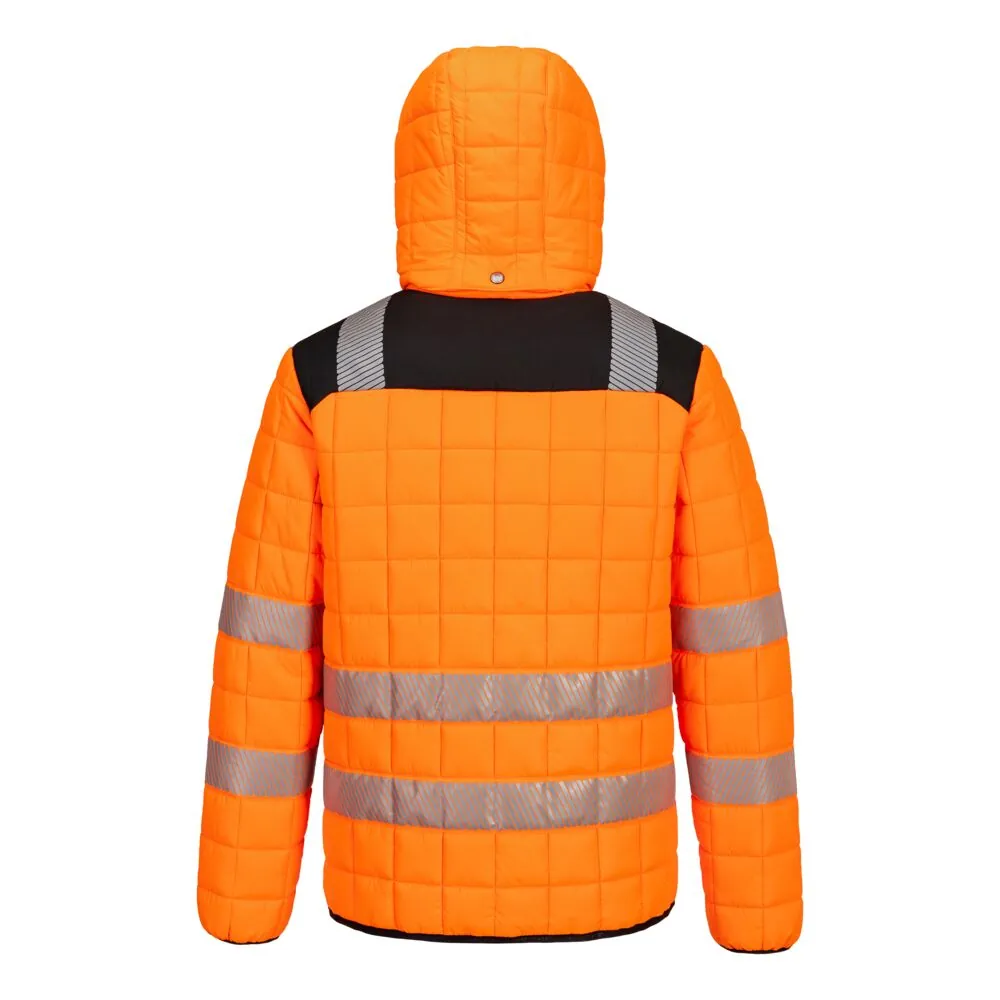 Φωτογραφία από πίσω του T165 - PW3 Hi-Vis Square Baffle Jacket σε Orange-Black χρώμα