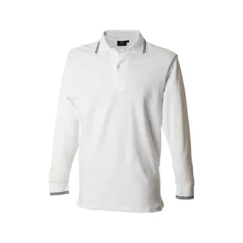 Φωτογραφία από New Marsiglia - Ανδρικό μακρυμάνικο πόλο πικέ σε χρώμα White-Navy