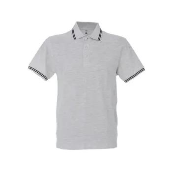 Φωτογραφία από Paris Man - Ανδρικό πόλο πικέ σε χρώμα Grey Melange-Navy