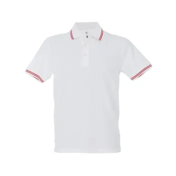 Φωτογραφία από Paris Man - Ανδρικό πόλο πικέ σε χρώμα White-Orange